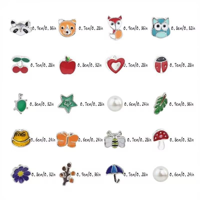 HOVEOX 20 Pairs Stud Earrings Stainless Steel Mixed Color Cute Animals Fruit Mushroom Cherry Pearl Fox Bear Butterfly Bee Owl Flower Star Heart Stud Earrings Set for Women - Image 3